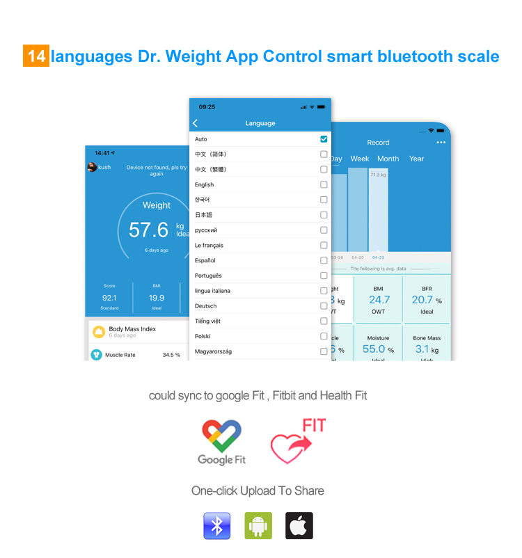 Body Composition Analyzer with Smartphone App scale 