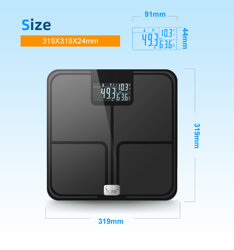 multiple inverse display smart scale with backlight