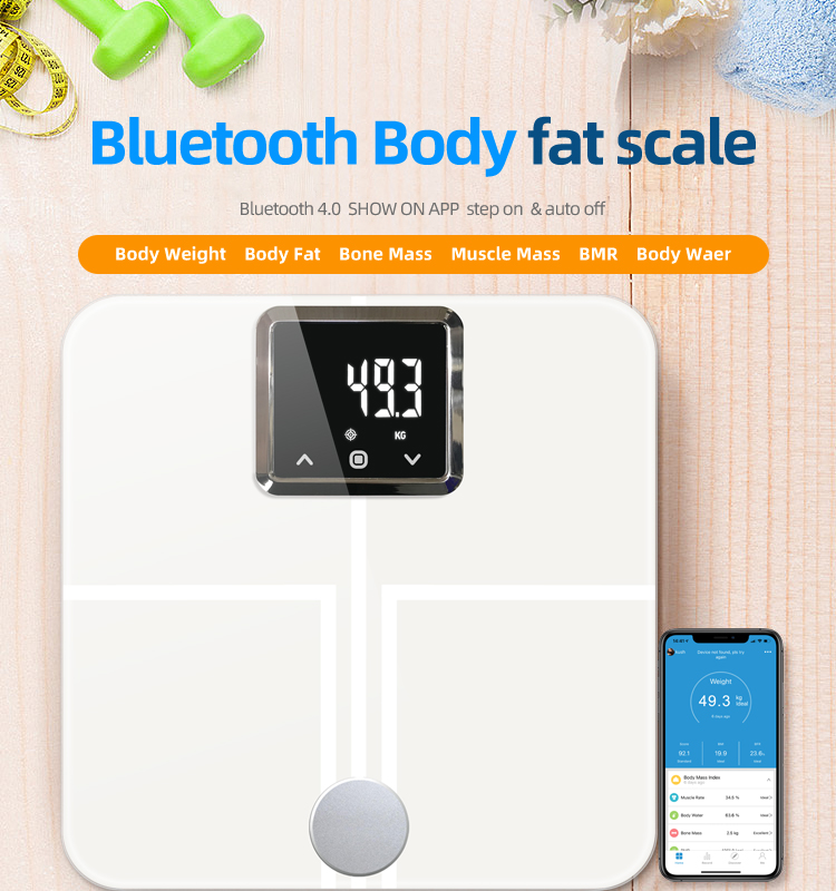 Bluetooth Connected Bathroom Smart Scale fit size